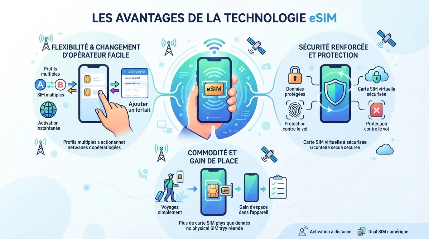 illustration des avantages de l'eSIM